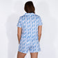 Claire Short Sleeve Button Up Sleep Shirt w/Shorts