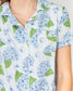 Hydrangea Short Sleeve Button Up Sleep Shirt w/Shorts