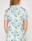 Hydrangea Short Sleeve Button Up Sleep Shirt w/Shorts