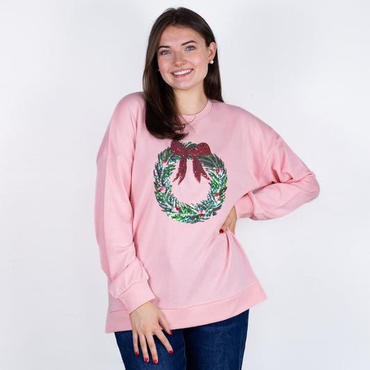Clara Wreath Sequin Sweatshirt