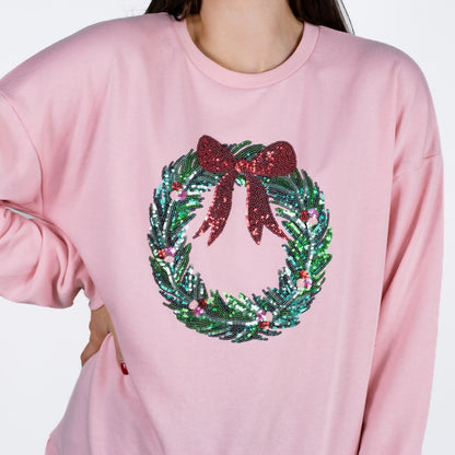 Clara Wreath Sequin Sweatshirt