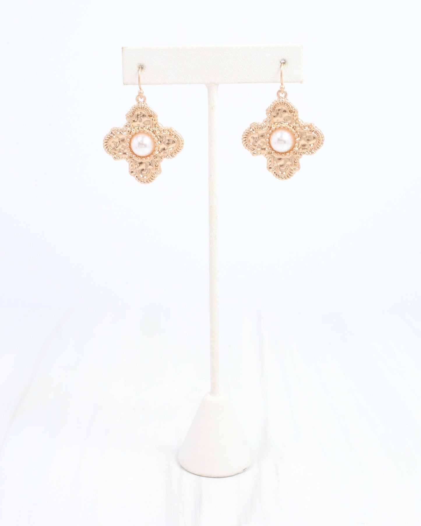 Pyxie Cross and Pearl Earring Gold: Default