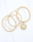 Carmen Coin Beaded Bracelet Set Tiger Worn Gold: Default