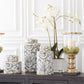 White Orchid In 2 Handled White Dish