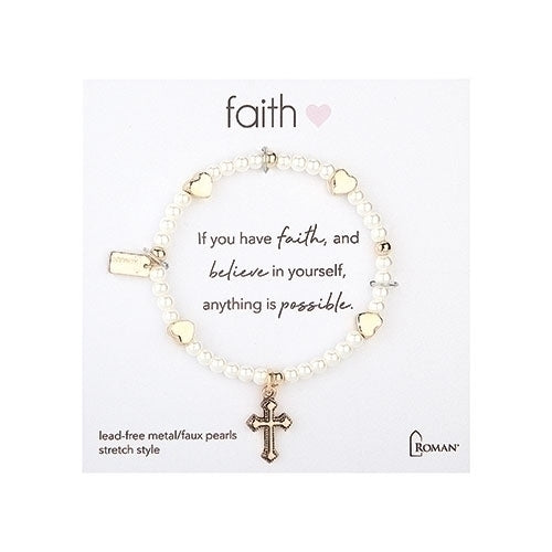 Gold Cross Stretch Bracelet