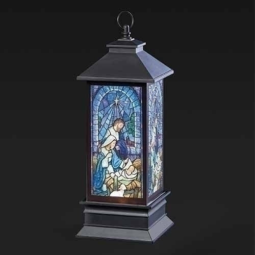 LED Holy Family Printed Swirl Lantern
