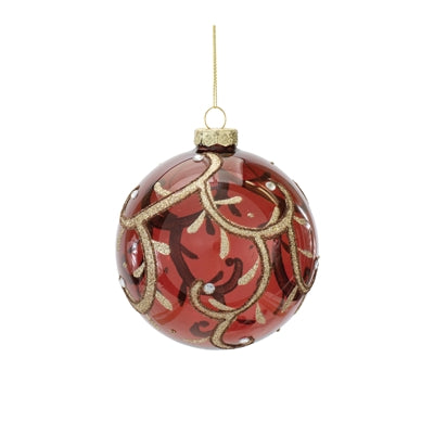 Red and Gold Glass Ornament  (2 Styles)