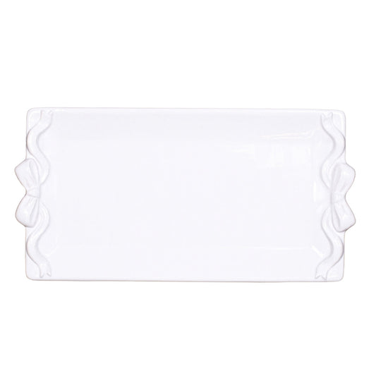 Bow Embossed Rectangle Platter