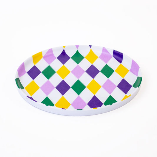 Mardi Gras Harlequin Melamine Plate
