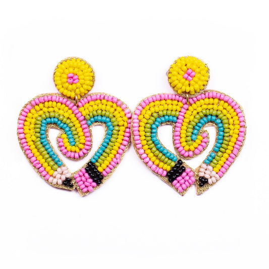 Teacher Love in Beaded Earrings