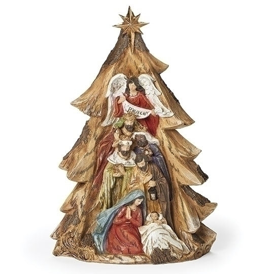 Nativity in Carved Tree