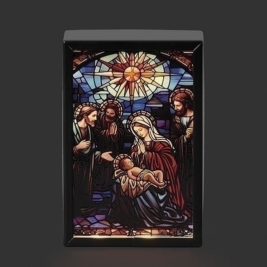 Lighted Stained Glass Nativity