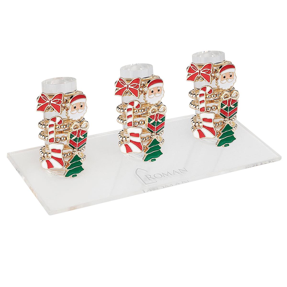 Crystal Charm Stretch Rings