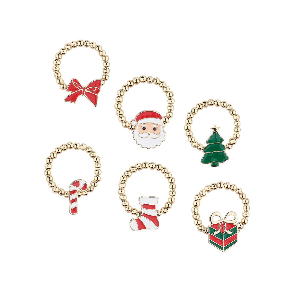 Crystal Charm Stretch Rings