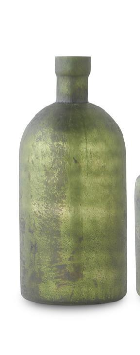 Antique Olive Green Matte Glass Bottle Vases (3 styles)