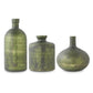 Antique Olive Green Matte Glass Bottle Vases (3 styles)
