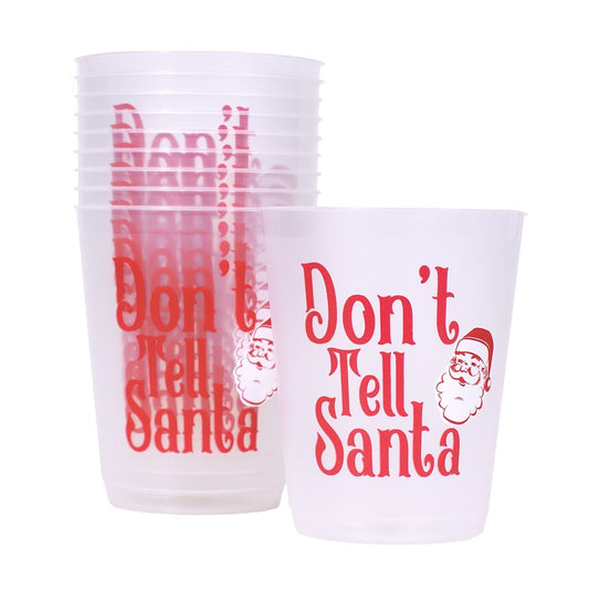 Don't Tell Santa Party Cups (Set of 10)