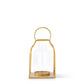 Gold Metal Trapezoid Lantern w/Glass Hurricane