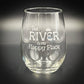 The River  is my Happy Place - 15 oz Stemless Glass