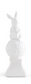 White Ceramic Finials w/Bunnies On Top (3 Styles)