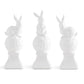 White Ceramic Finials w/Bunnies On Top (3 Styles)