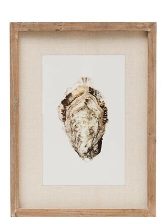 Wood Framed Wall Decor w/Oyster-4styles
