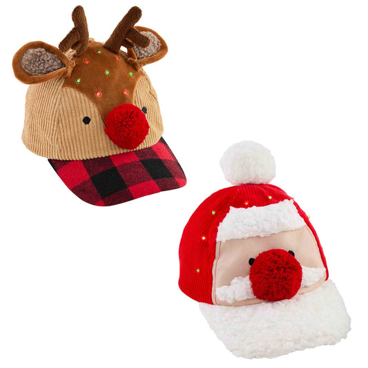 Christmas Light-Up Baseball Hats (2 Styles)