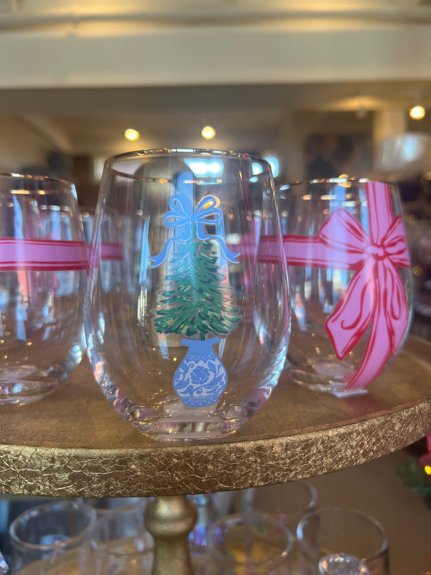 Wine Glass Winter Pines