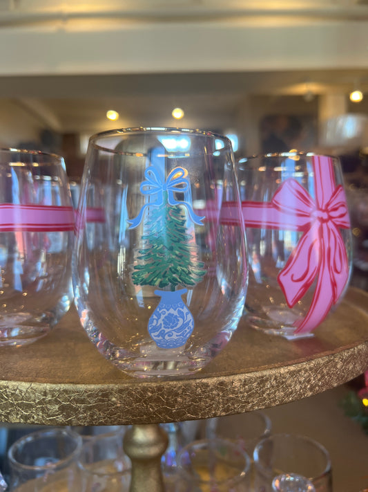 Wine Glass Winter Pines