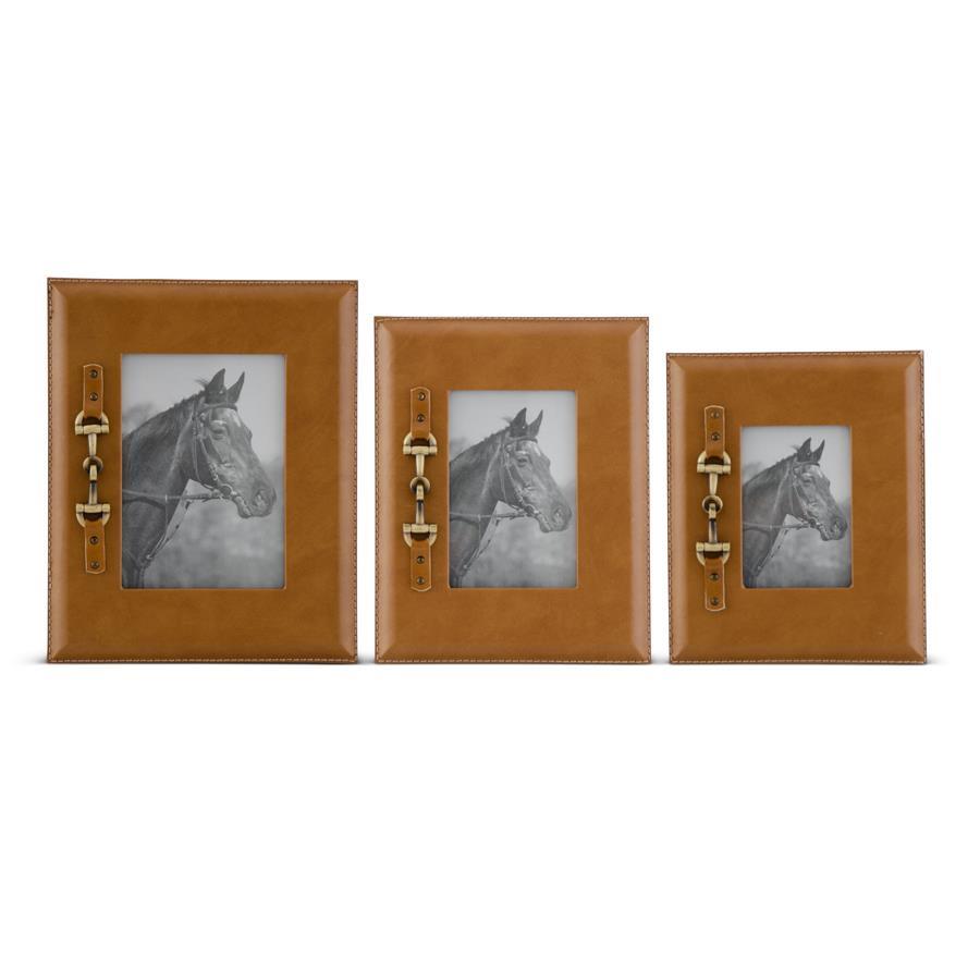 Tan Photo Frames w/Gold Horse Bit