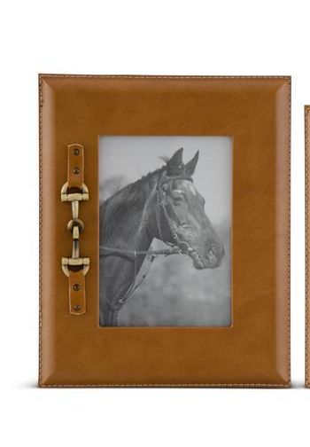 Tan Photo Frames w/Gold Horse Bit