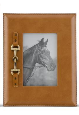 Tan Photo Frames w/Gold Horse Bit