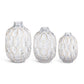 Smoked Glass Gold Oval Embossed Vases( 3 Sizes)