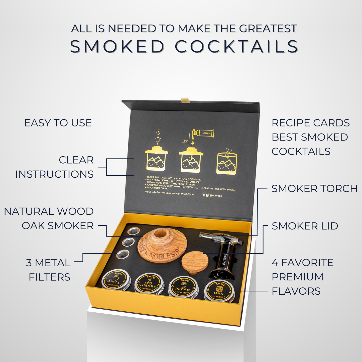 Cocktail Smoker Kit, Premium Home Bar Gift Set, Whiskey Men: No Personalization
