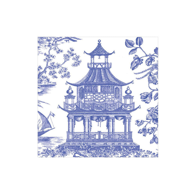 Chinoiserie Toile Pagoda Blue