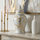 Decorative Temple Jar - White Ceramic Gold Cherry, 14 in.