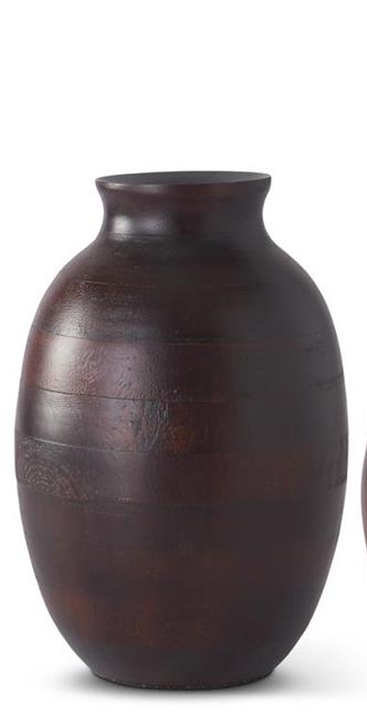 Dark Mango Wood Pot Bellied Vases (3 Sizes)