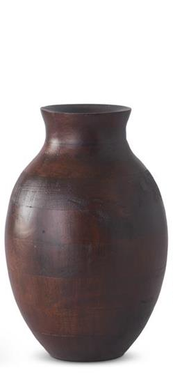 Dark Mango Wood Pot Bellied Vases (3 Sizes)