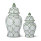Green & White Ceramic Ginger Jars (2 Sizes)