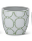 Green & White Ceramic Pots w/Drains ( 3 Sizes)