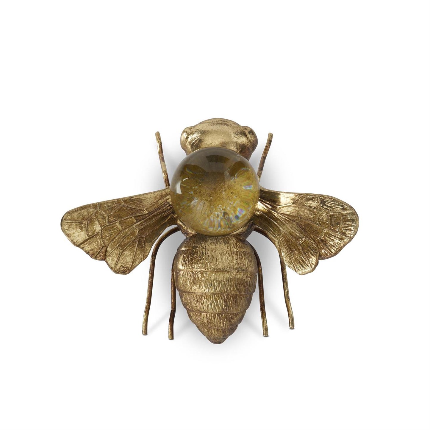 Gold Metal Bee w/Glass Globe