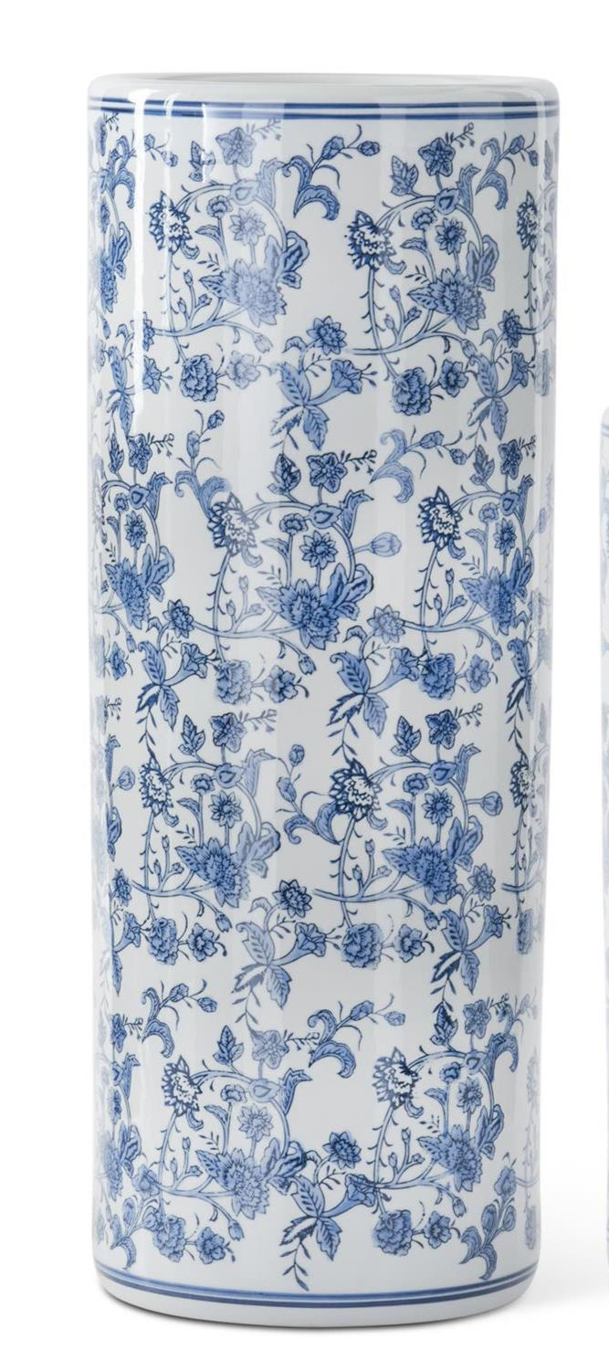 Blue & White Chinoiserie Cylinder Vases (2 Sizes)