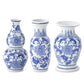 Blue & White Ceramic Chinoiserie Bud Vases