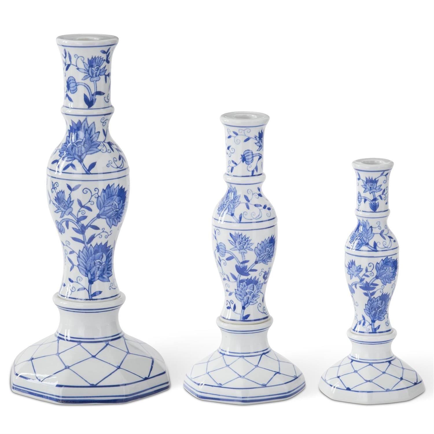 K&K Chinoiserie Taper Candleholders