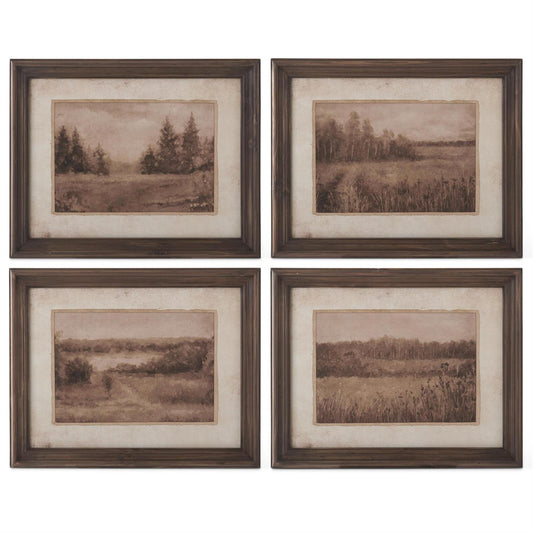 Dark Fir Wood Framed Naturescape Prints (4 Styles)