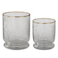 Gold Gilded Rim Cut Glass Containers (2 Sizes)