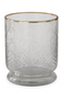 Gold Gilded Rim Cut Glass Containers (2 Sizes)