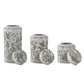Taupe & White Porcelain Chinoiserie Lidded Jars (3 Sizes)