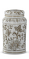 Taupe & White Porcelain Chinoiserie Lidded Jars (3 Sizes)