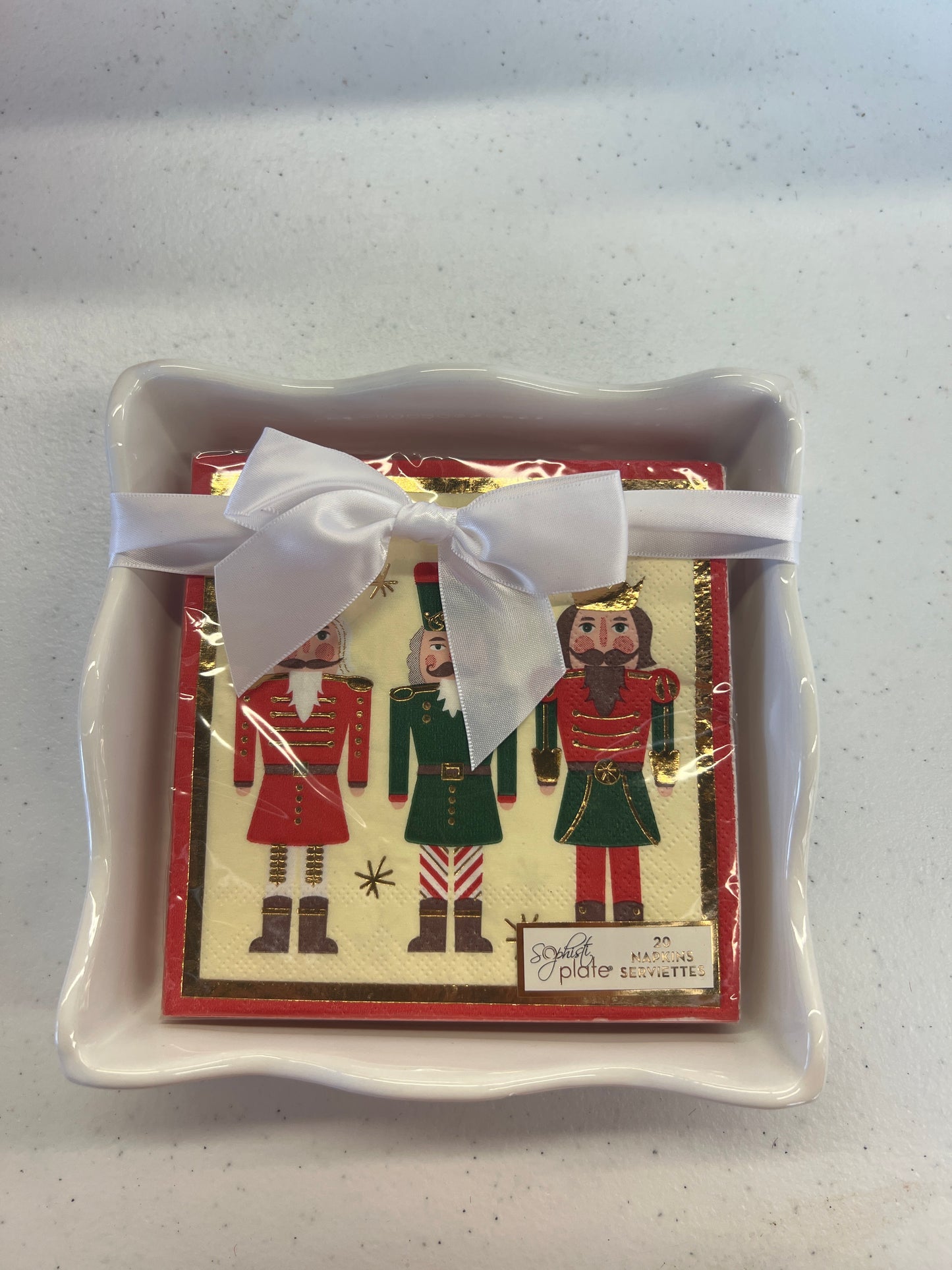 Ceramic Wave Napkin Tray Cocktail Napkin - Nutcracker